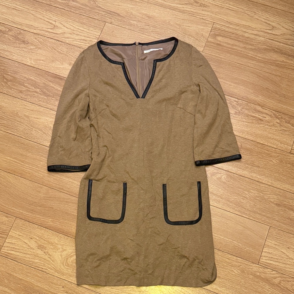 Trina Turk Camel Dress with Black Trim